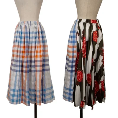 tricot COMME des GARCONS Floral Check Skirt