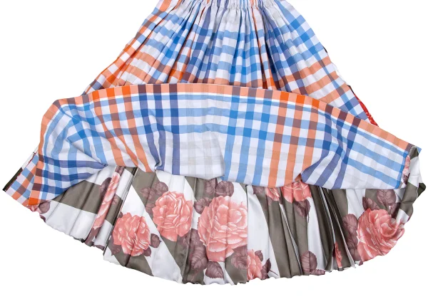 tricot COMME des GARCONS Floral Check Skirt K-164296_007