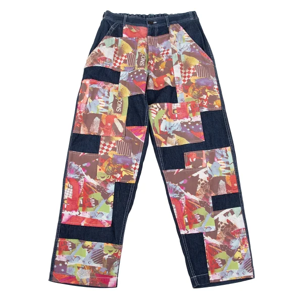 COMME des GARCONS SHIRT Front Graphic Patchwork Jeans  Indigo,Multi-Color S K-164301_001
