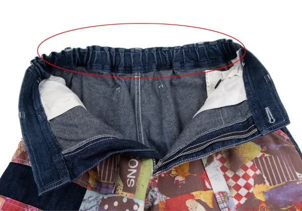 COMME des GARCONS SHIRT Front Graphic Patchwork Jeans K-164301_004