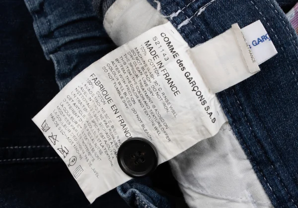 COMME des GARCONS SHIRT Front Graphic Patchwork Jeans K-164301_014