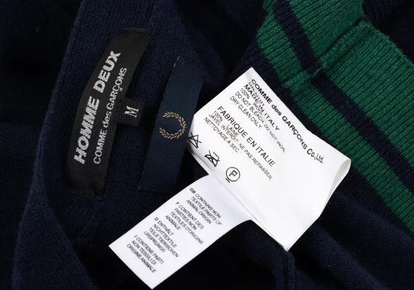 COMME des GARCONS HOMME DEUX×FRED PERRY Wool Lined Knit Cardigan K-164307_012