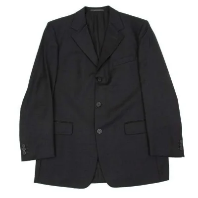 【SALE】ジャンニ ヴェルサーチGIANNI VERSACE チェックウールジャケット チャコール