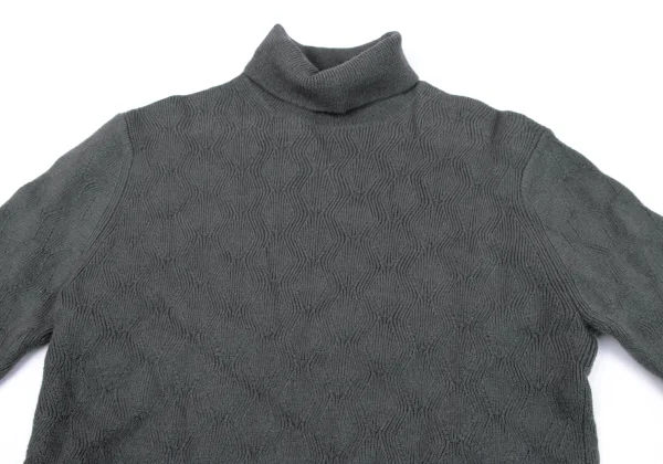 COMME des GARCONS HOMME PLUS Wool Zigzag Turtleneck Knit Sweater K-164310_002
