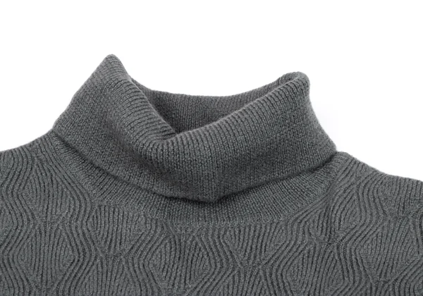 COMME des GARCONS HOMME PLUS Wool Zigzag Turtleneck Knit Sweater K-164310_003