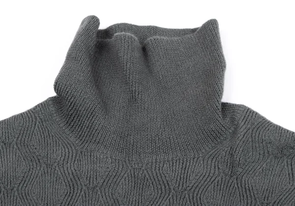 COMME des GARCONS HOMME PLUS Wool Zigzag Turtleneck Knit Sweater K-164310_004