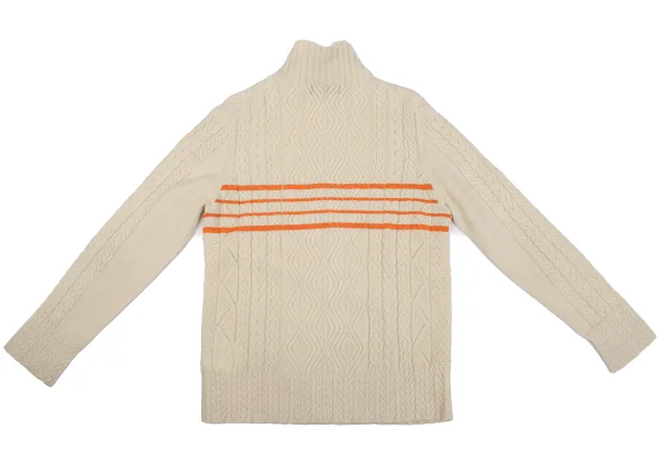 COMME des GARCONS HOMME PLUS Line Logo Printed Cable Knit Sweater K-164311_009