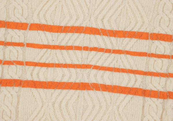 COMME des GARCONS HOMME PLUS Line Logo Printed Cable Knit Sweater K-164311_010