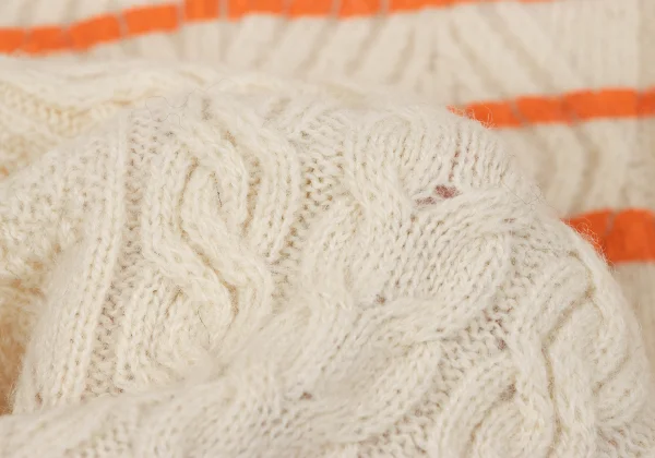 COMME des GARCONS HOMME PLUS Line Logo Printed Cable Knit Sweater K-164311_011