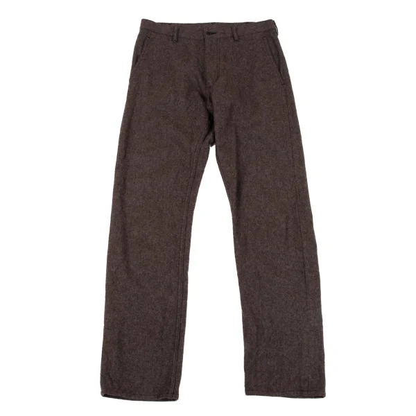 COMME des GARCONS HOMME PLUS Felt Wool Nylon Pants Brown XS K-164314_001