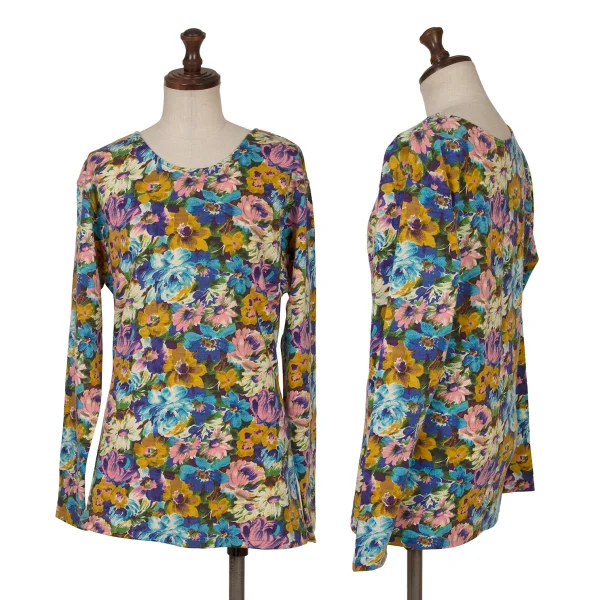 KENZO Wool Floral Printed T-shirt Multi-Color M K-164325_001