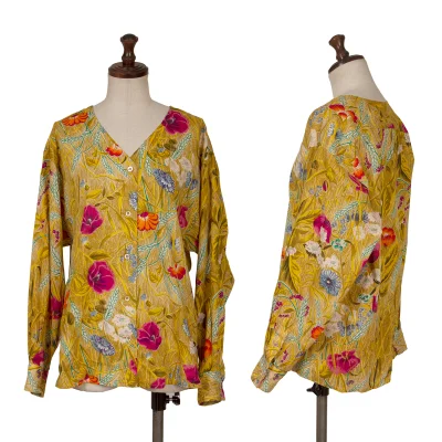 KENZO Botanical Printed Collarless Blouse