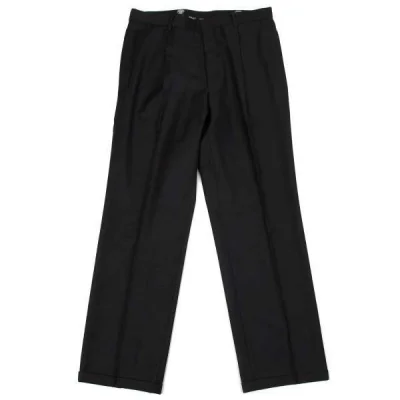 【SALE】ジャンニ ヴェルサーチGIANNI VERSACE チェックウールパンツ チャコール