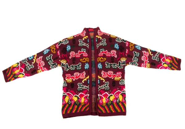 KENZO Jacquard Piping Buttonless Knit Cardigan K-164336_002