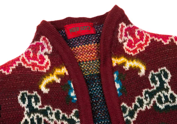 KENZO Jacquard Piping Buttonless Knit Cardigan K-164336_004