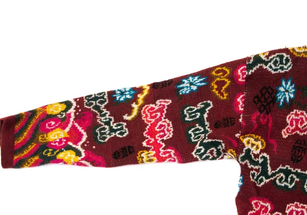 KENZO Jacquard Piping Buttonless Knit Cardigan K-164336_006