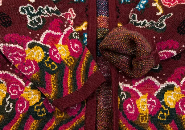 KENZO Jacquard Piping Buttonless Knit Cardigan K-164336_007