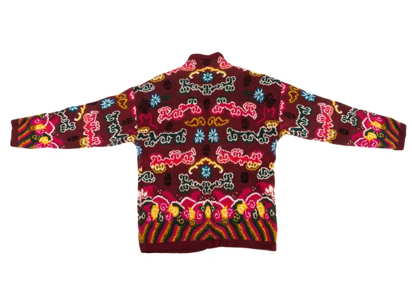 KENZO Jacquard Piping Buttonless Knit Cardigan K-164336_010