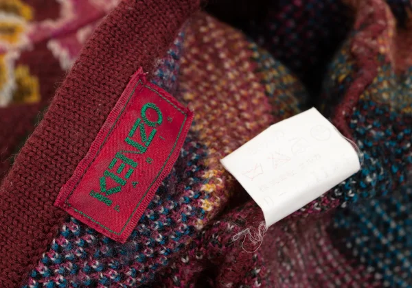 KENZO Jacquard Piping Buttonless Knit Cardigan K-164336_013