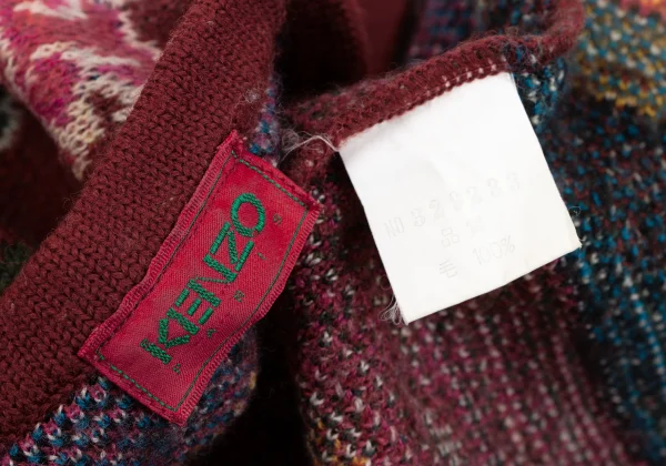 KENZO Jacquard Piping Buttonless Knit Cardigan K-164336_014