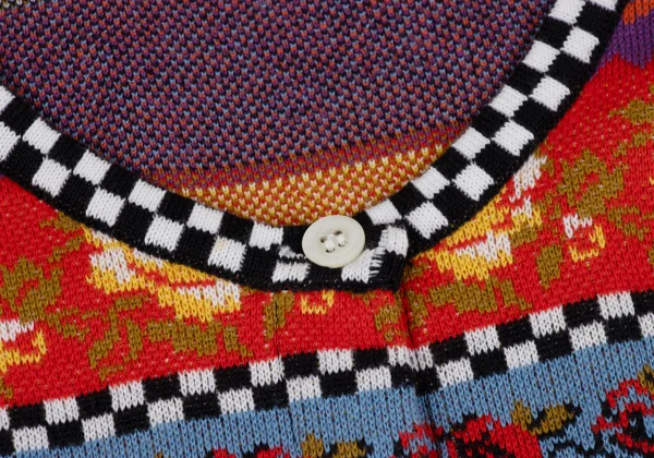 KENZO Floral Striped Knit Cardigan K-164337_005