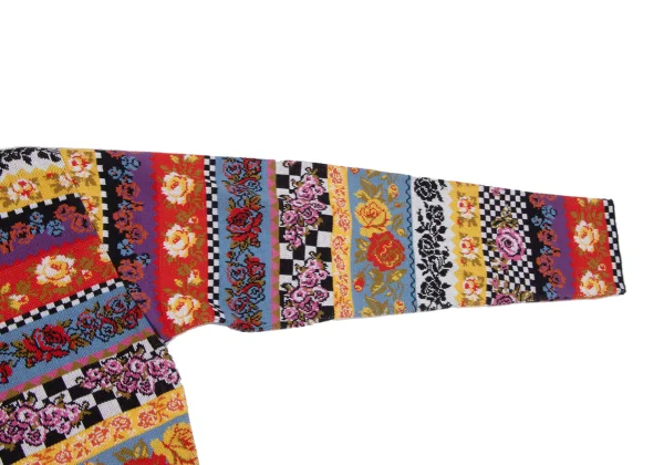 KENZO Floral Striped Knit Cardigan K-164337_006