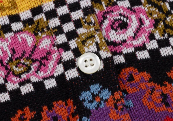 KENZO Floral Striped Knit Cardigan K-164337_010