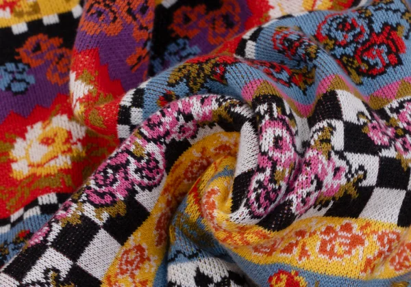 KENZO Floral Striped Knit Cardigan K-164337_015