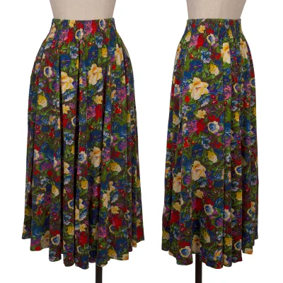 KENZO Floral Print Flare Skirt