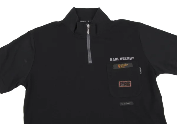 Karl Helmut Logo Embroidery Patch Pique Half Zip T-shirt K-164345_002
