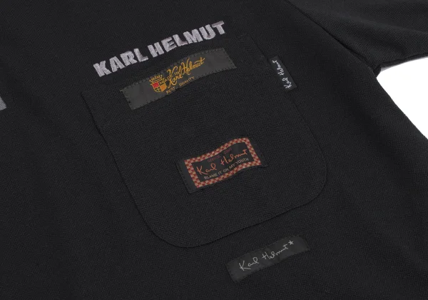 Karl Helmut Logo Embroidery Patch Pique Half Zip T-shirt K-164345_006