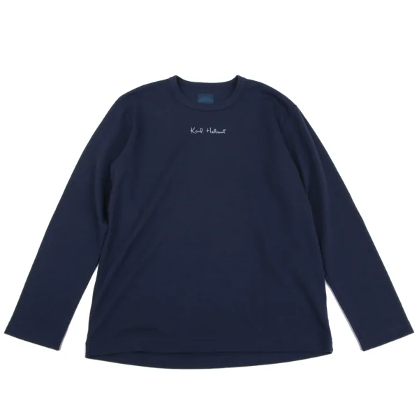 Karl Helmut Cotton Logo Printed Long Sleeves T-shirt Navy M K-164347_001