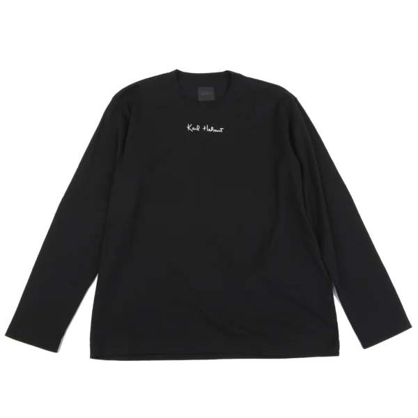 Karl Helmut Cotton Logo Printed Long Sleeve T-shirt Black M K-164348_001