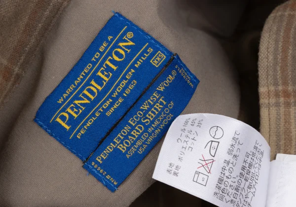 PENDLETON Wool Check Open Collar Board Shirt K-164351_014