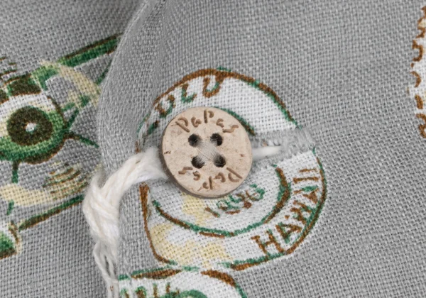 Papas Postage Stamp Printed Open Collar Short Sleeve Shirt K-164352_003