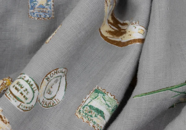 Papas Postage Stamp Printed Open Collar Short Sleeve Shirt K-164352_013