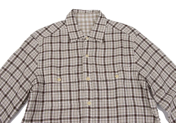 Papas+ Reversible Checked Cotton Long Sleeve Shirt K-164353_002