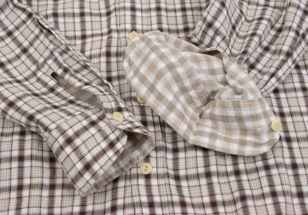 Papas+ Reversible Checked Cotton Long Sleeve Shirt K-164353_006