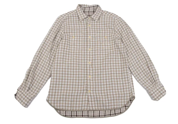 Papas+ Reversible Checked Cotton Long Sleeve Shirt K-164353_012