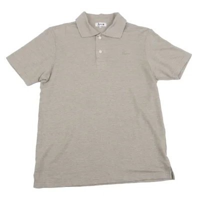 Papas+ Linen Logo Embroidery Short Sleeve Polo Shirt