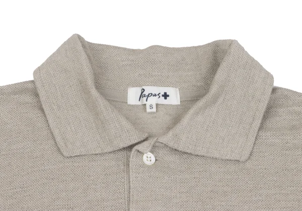 Papas+ Linen Logo Embroidery Short Sleeve Polo Shirt K-164355_003