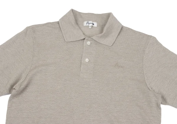 Papas+ Linen Logo Embroidery Short Sleeve Polo Shirt K-164356_002