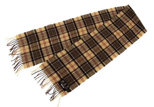 Barbour Wool Check Fringe Scarf K-164359_002