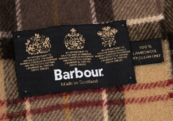 Barbour Wool Check Fringe Scarf K-164359_006