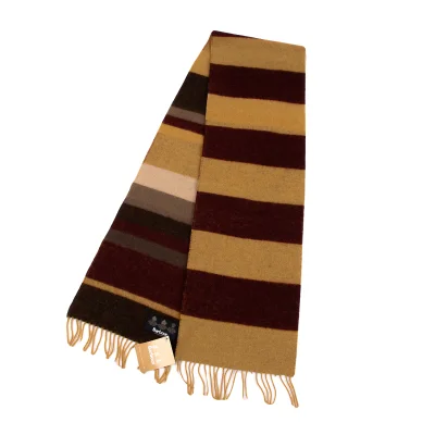 Barbour Wool Stripe Fringe Scarf