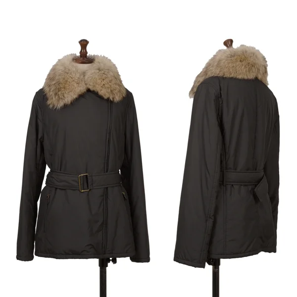 Ralph Lauren Detachable Fur Collar Padded Jacket Black 9 K-164364_001