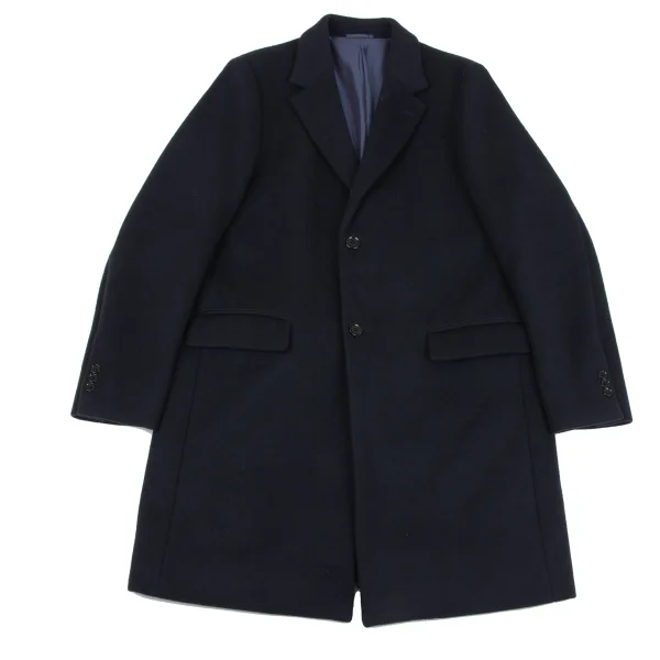 ユナイテッドアローズ グリーンレーベルリラクシングUNITED ARROWS green label relaxing ウールナイロンチェスターコート 紺XL