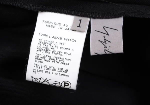 Yohji Yamamoto FEMME Wool Gaba Asymmetrical Skirt Pants K-164375_011