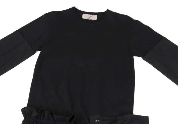 Yohji Yamamoto FEMME Hem Logo Embroidery Gather Dress K-164377_003