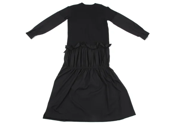 Yohji Yamamoto FEMME Hem Logo Embroidery Gather Dress K-164377_015
